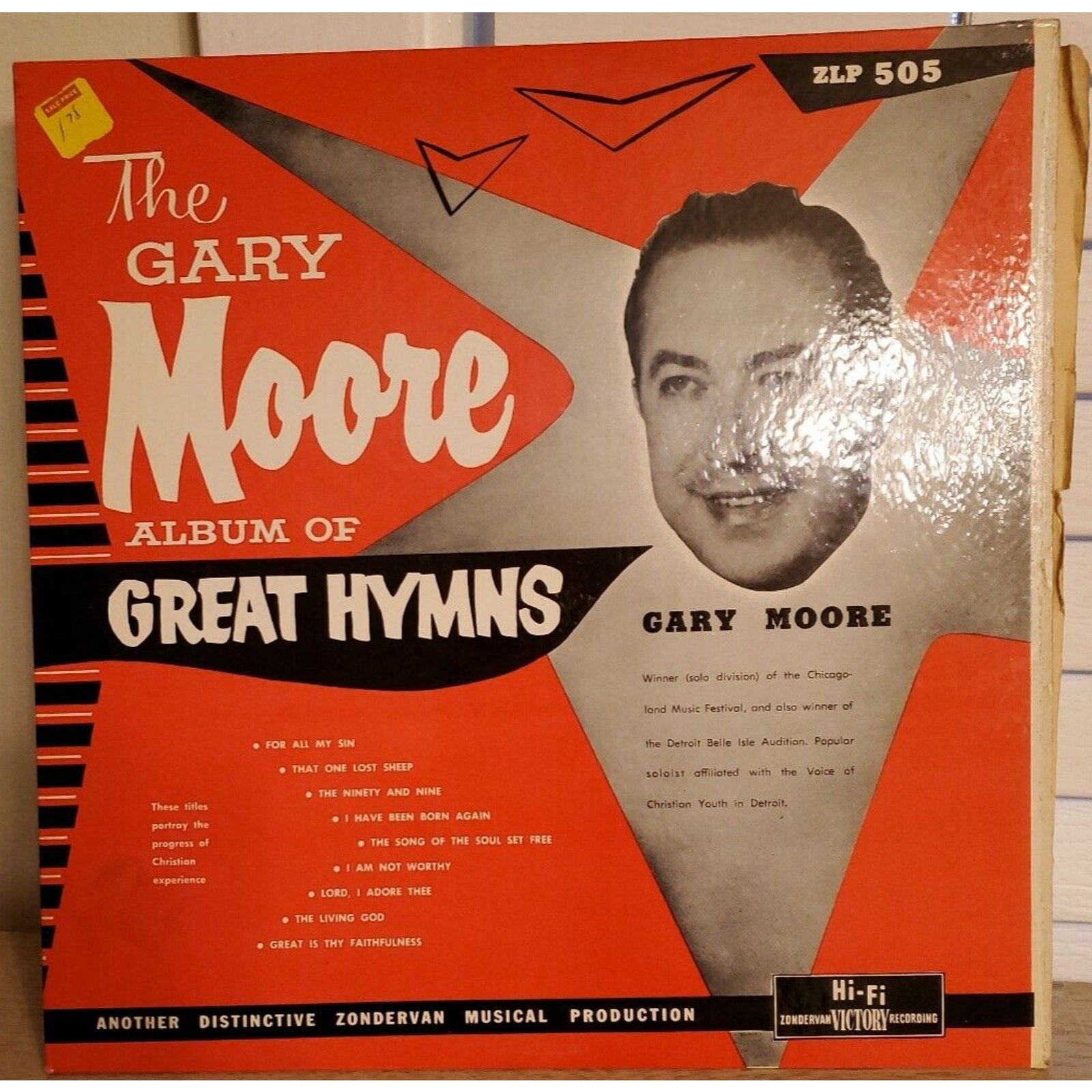 The Gary Moore Album of Great Hymns LP Zondervan ZLP-505 vg+ religious christian