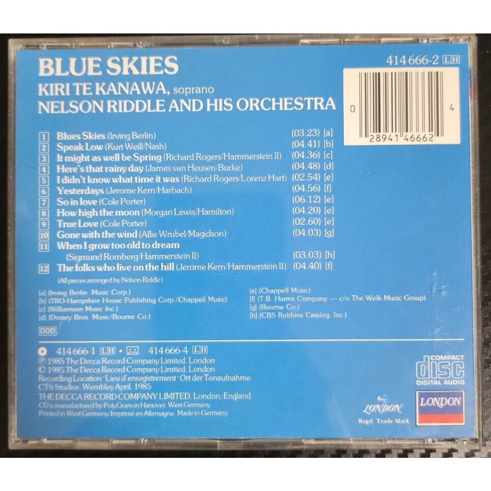 Nelson Riddle : Blue Skies (CD)