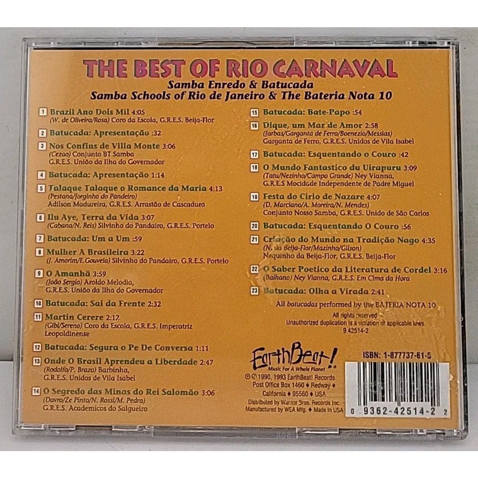 Samba Enredo & Batucada by Various (CD, 1993)
