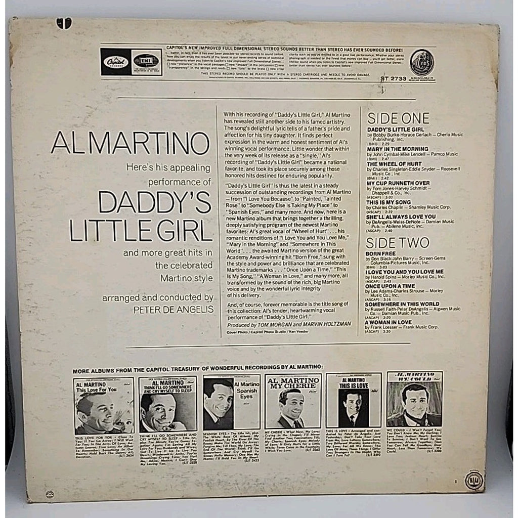 Al Martino Daddy’s Little Girl Capitol Records LP Vinyl Record