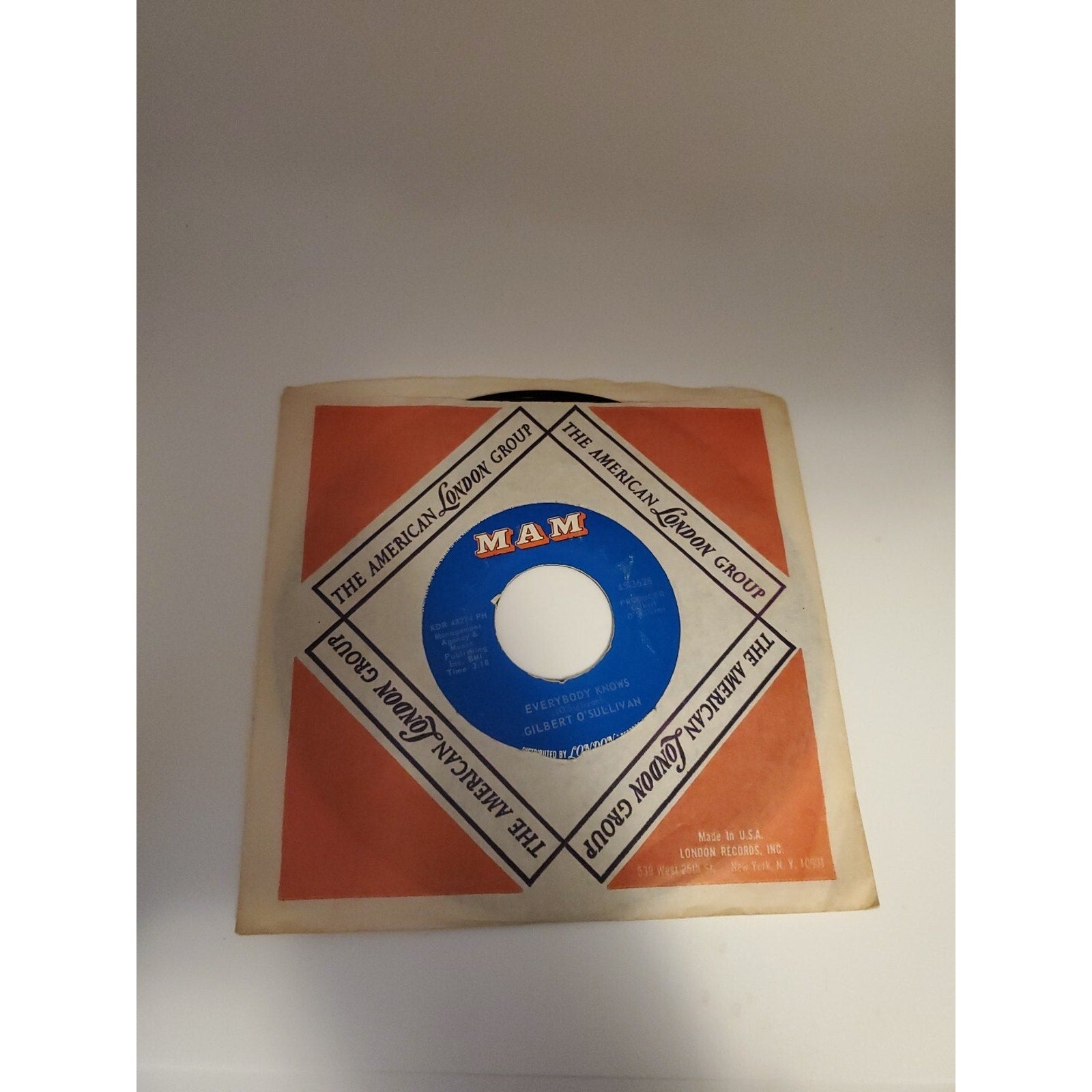 Gilbert O'Sullivan Everybody Knows / Out Of The Question (Record)