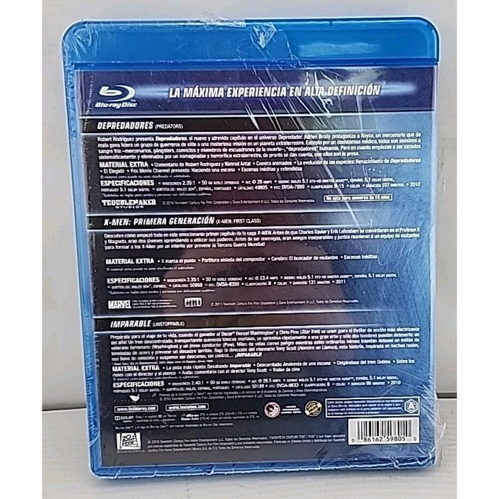 Predators / Unstoppable / X-Men: First Class Blu-ray 3 Movie Collection *Sealed*