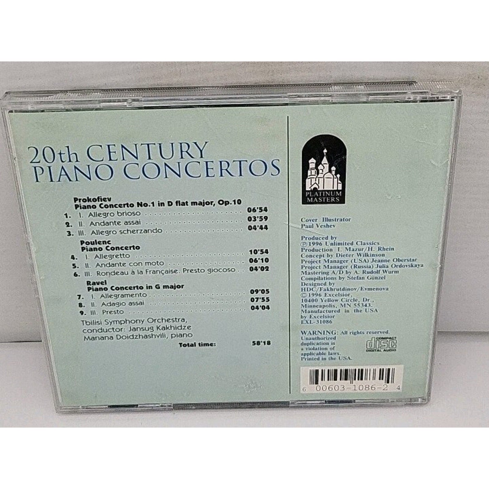 20th Century Piano Concertos - Music CD