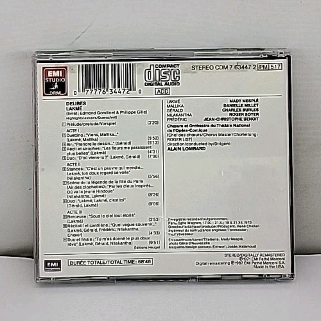 Lakme-Hlts by L. Delibes (CD, 1990)