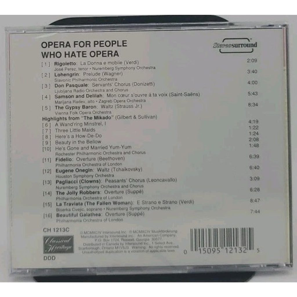 Opera for People Who Hate Opera - Audio CD By Opera