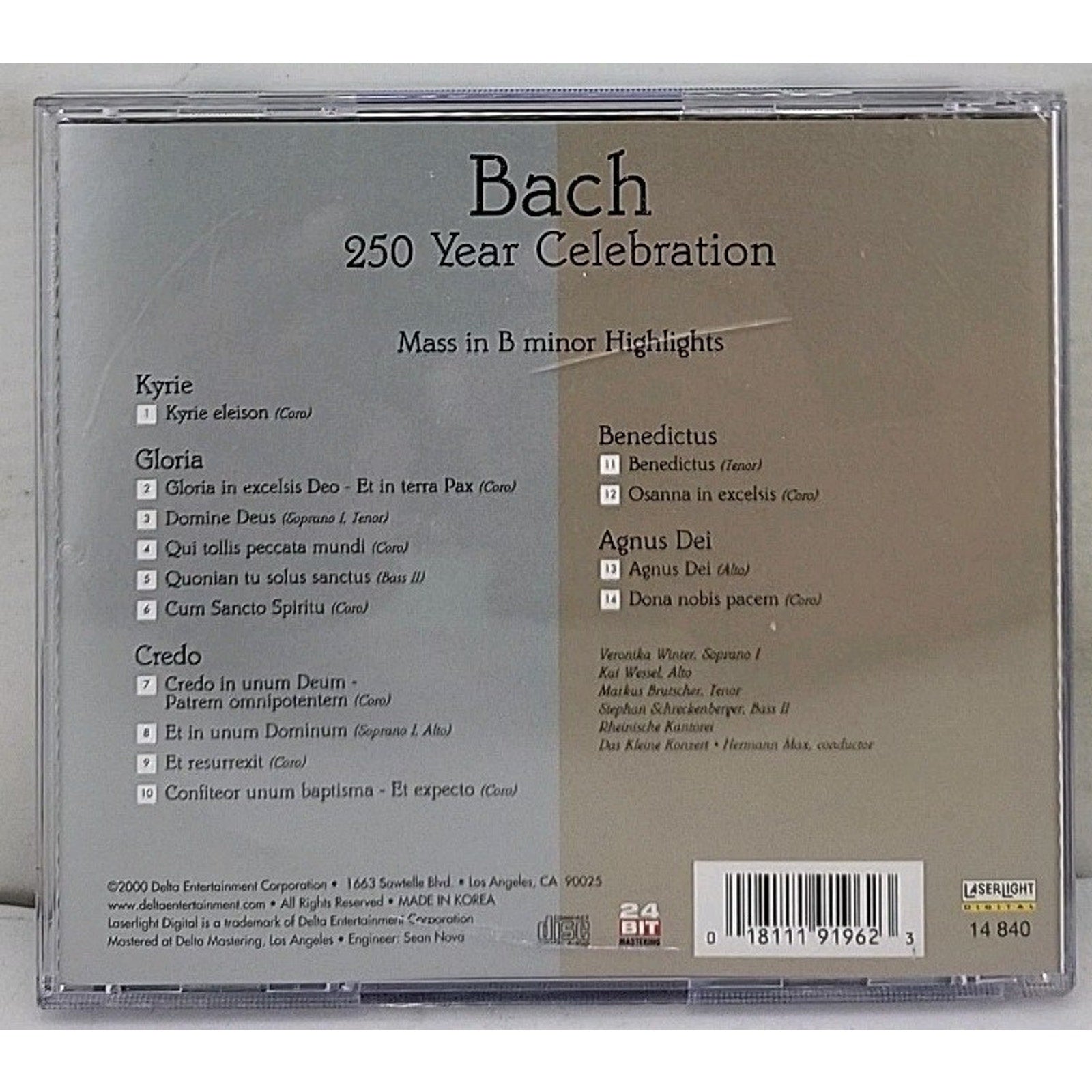 Johann Sebastian Bach 250 Year Celebration Mass In B Minor Highlights Vol 10 CD