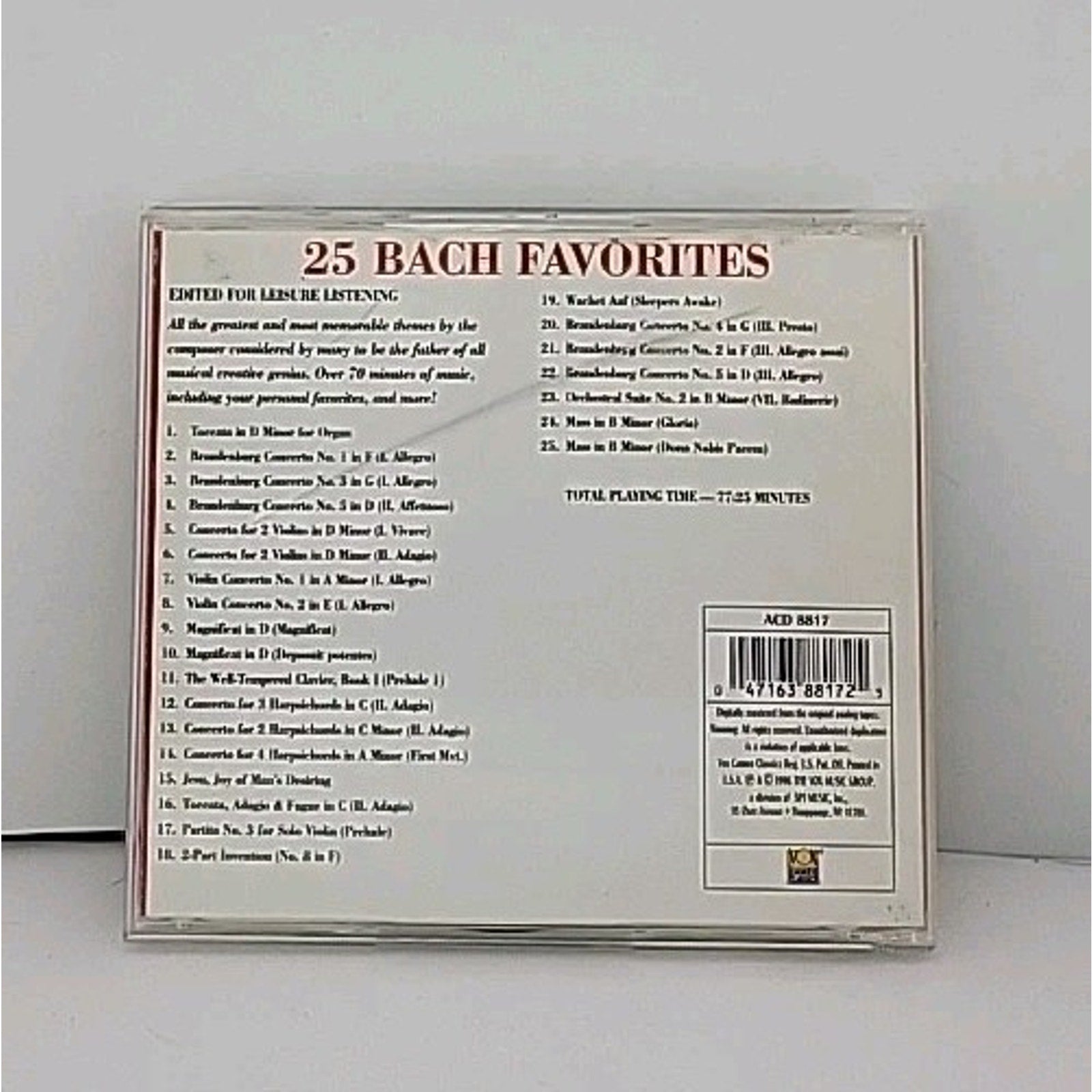25 Bach Favorites by Various (CD, 1996)