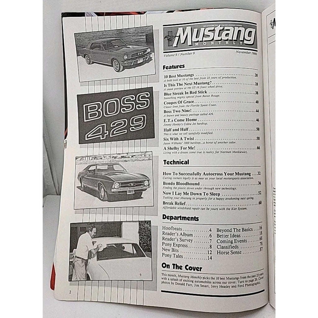 Mustang Monthly Magazine - November 1986 - Volume 9 Number 9