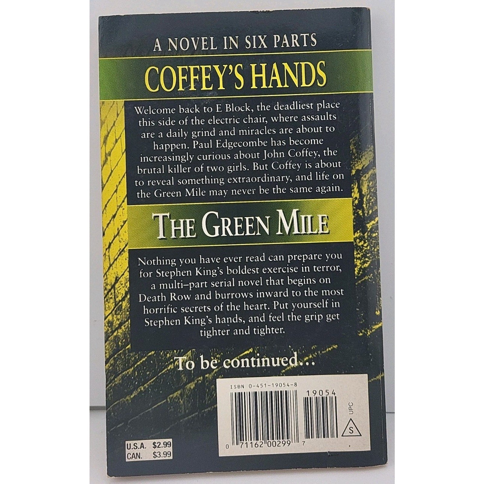 Coffey's Hands By Stephen King (Paperback) 1st Printing