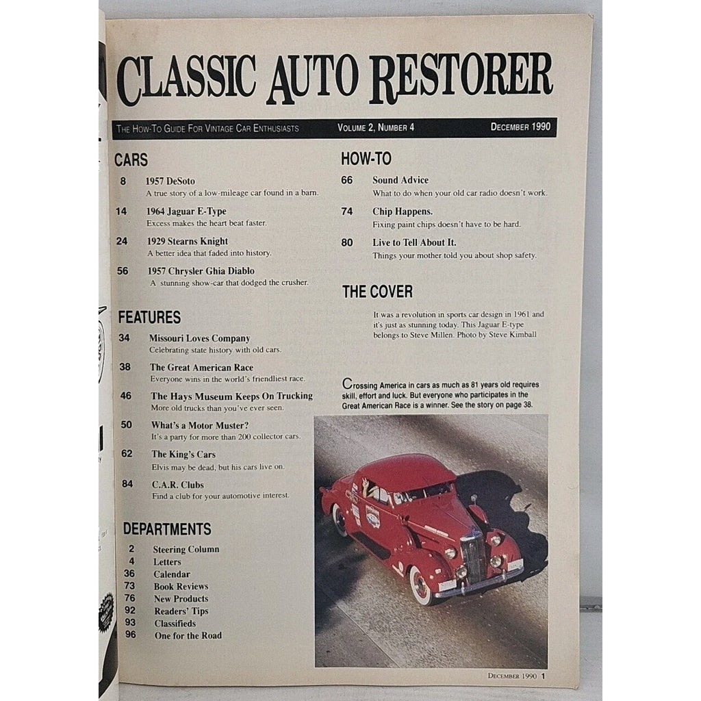 Classic Auto Restorer Magazine - December 1990 - Volume 2 Number 4
