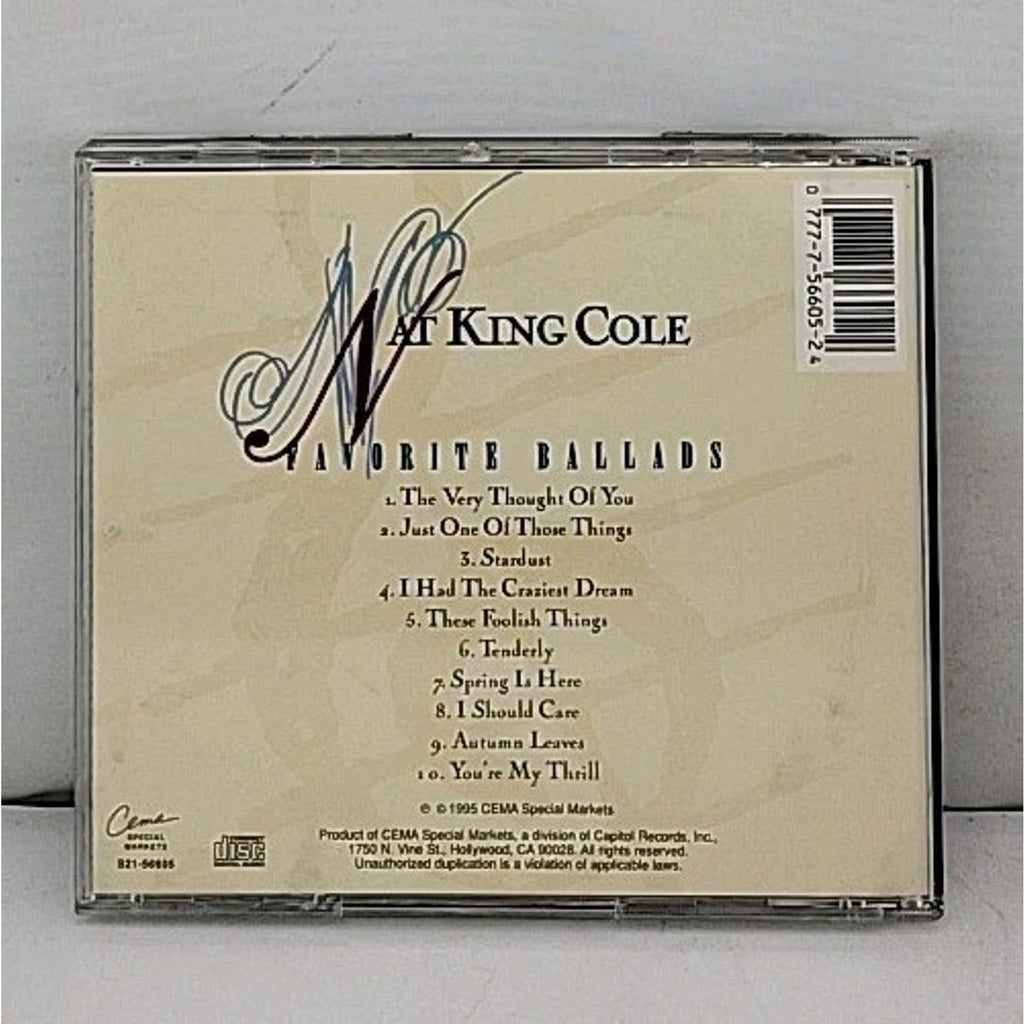 Favorite Ballads by Nat King Cole (CD, 1995)