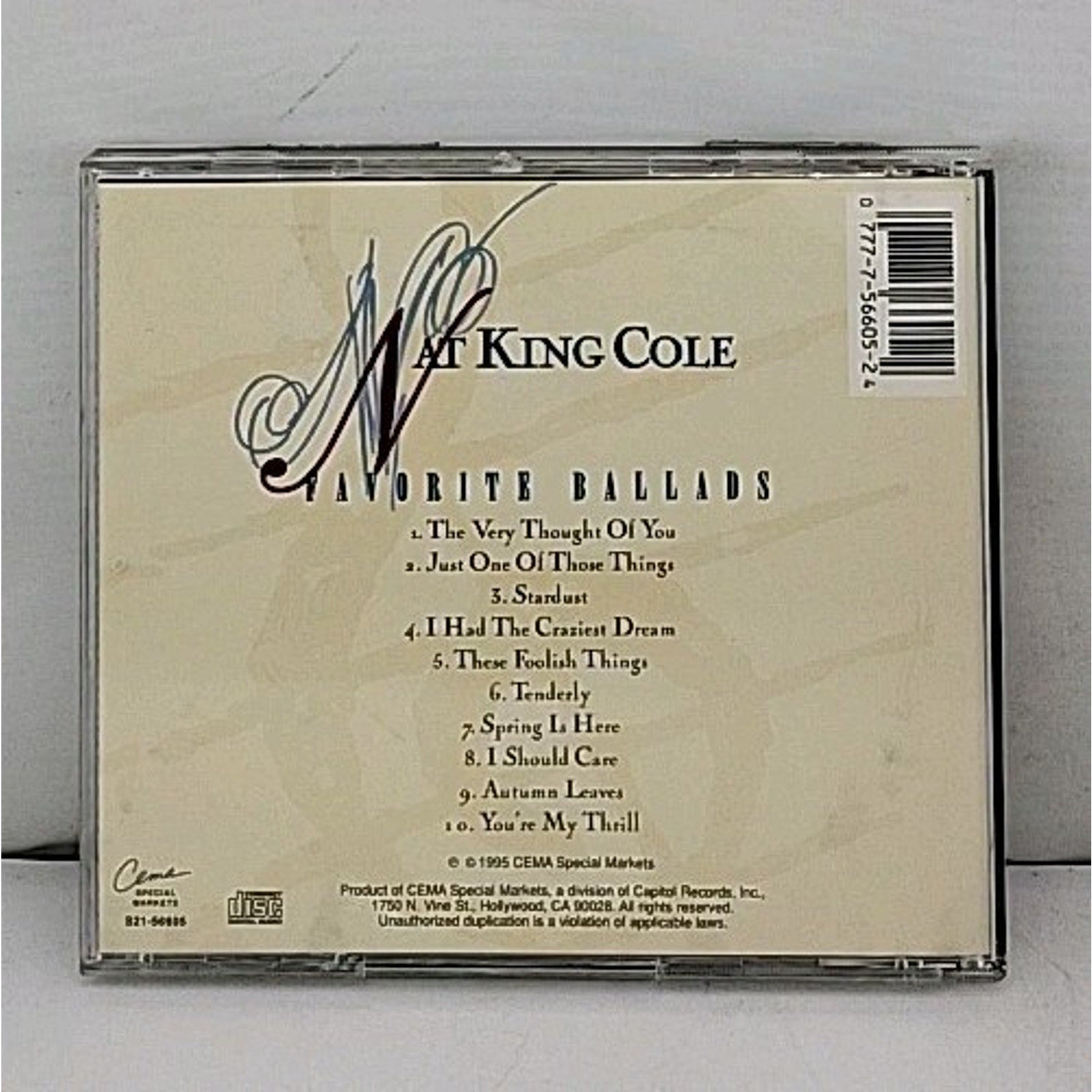 Favorite Ballads by Nat King Cole (CD, 1995)
