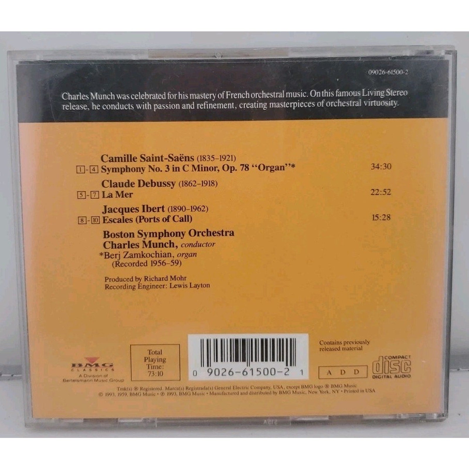 Symphony 3 " Organ " by Charles M Nch (CD, 1993)