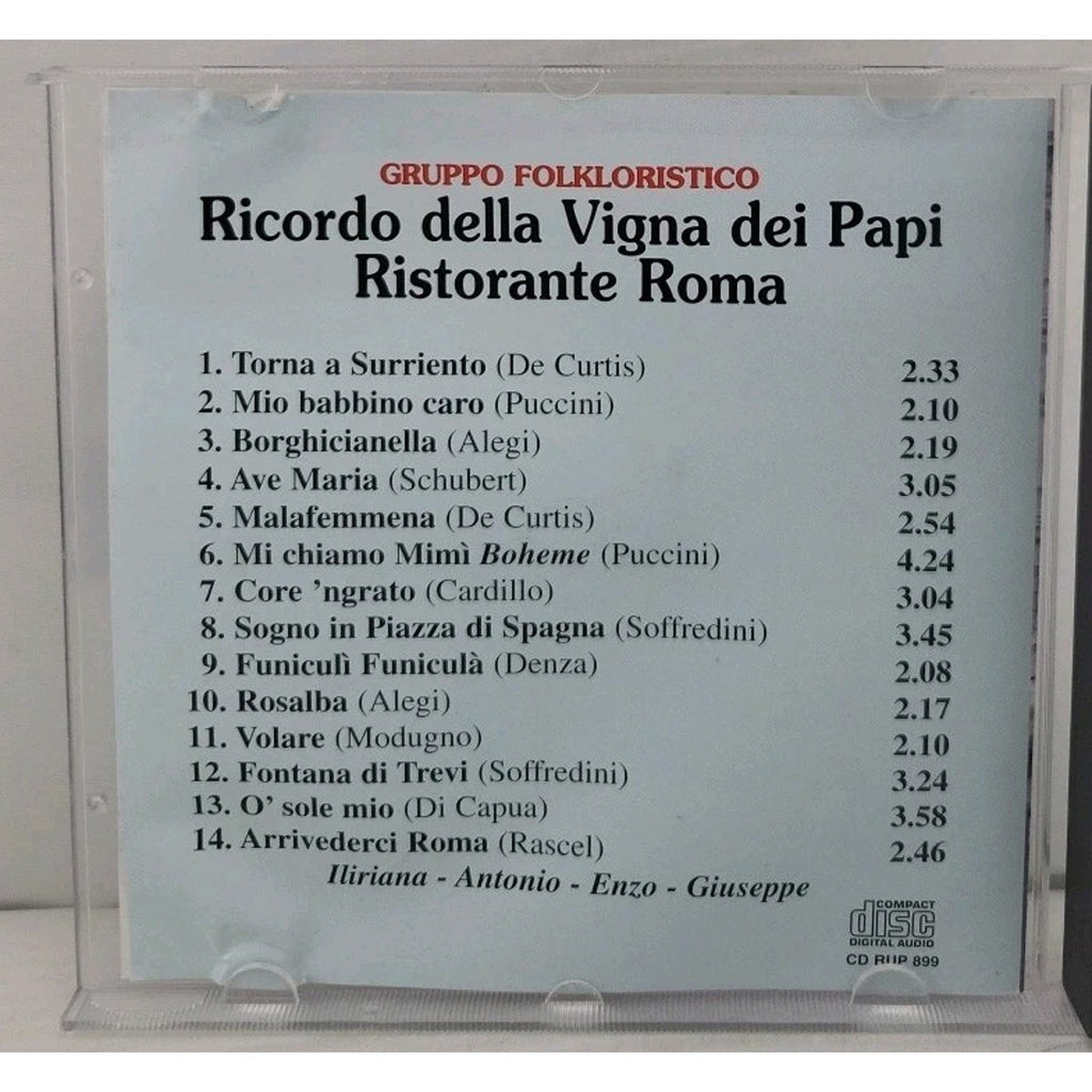Gruppo Folkloristico Ricordo Della Vigna Dei Papi Ristorante Roma (CD 1999)