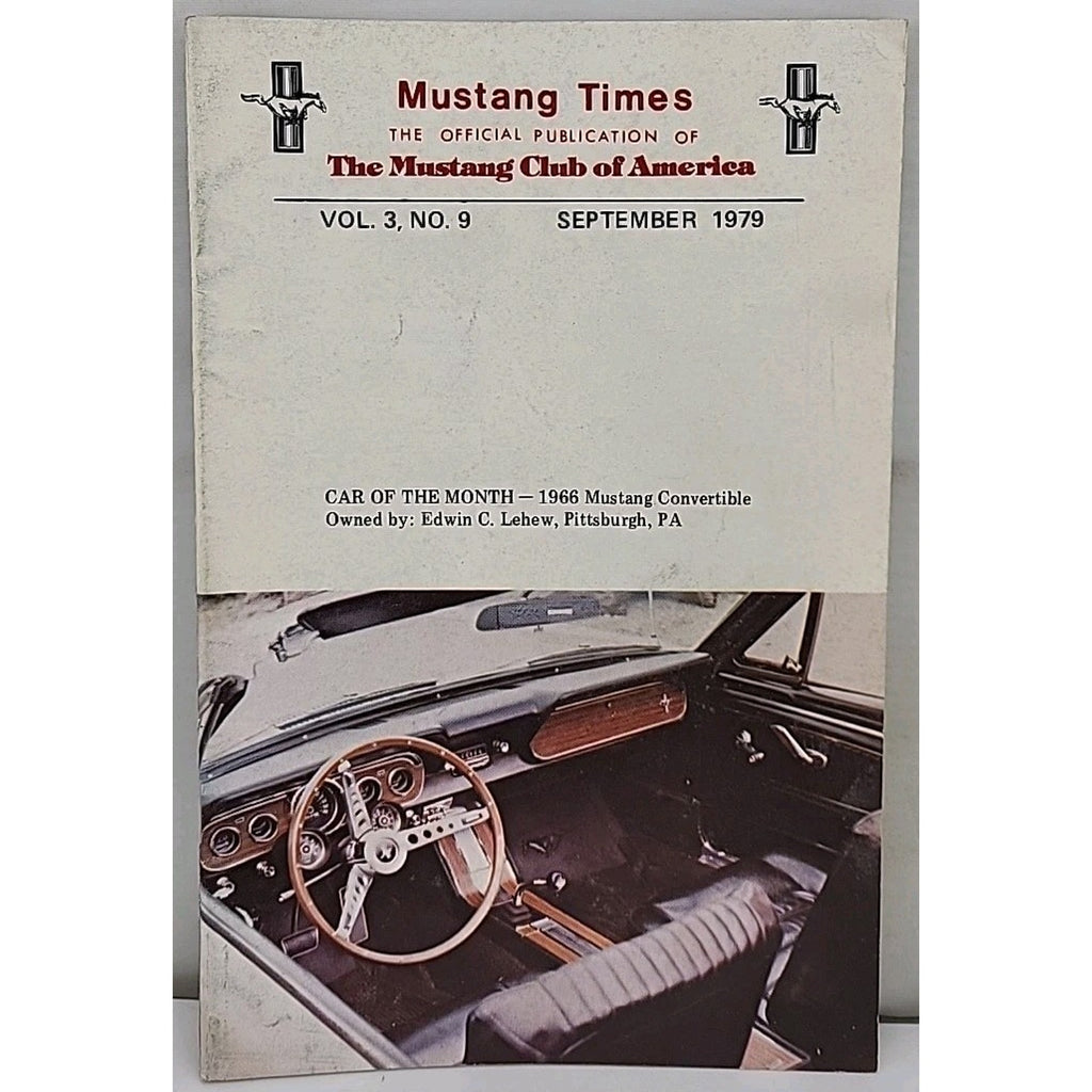 Mustang Times Magazine - The Mustang Club Of America - September 1979 -
