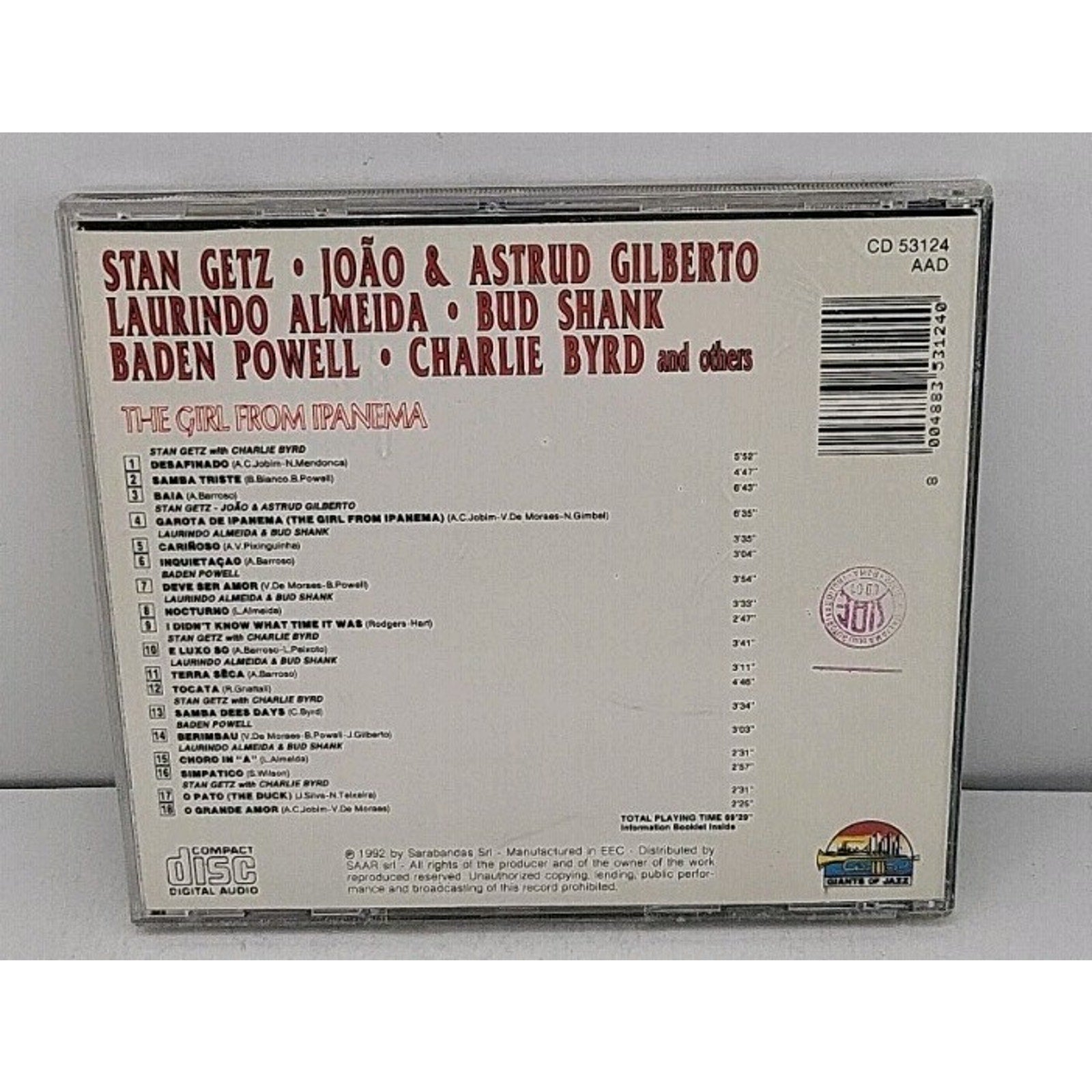 Giants Of Jazz - Stan Getz " The Girl From Ipanema" CD