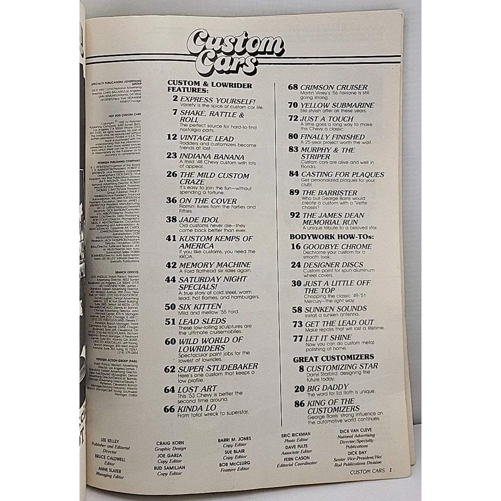 Hot Rod Magazine Custom Cars 1982