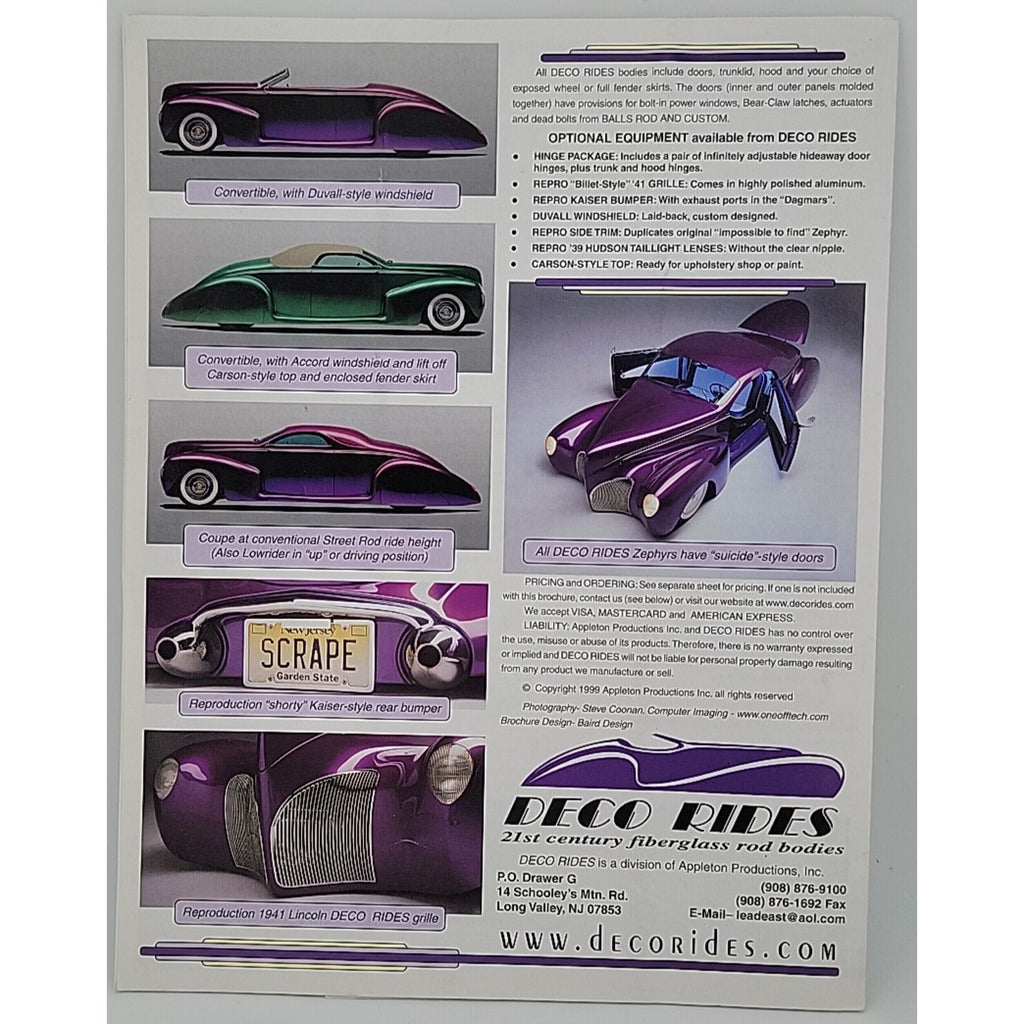 1939 Lincoln Zephyr Fiberglass Coupe And Convertible Deco Rides Brochure