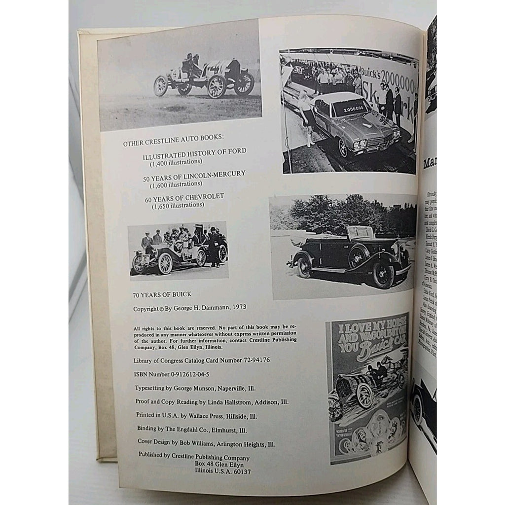 Seventy Years of Buick (Crestline Series) by Dammann, George H. 1973 Edition