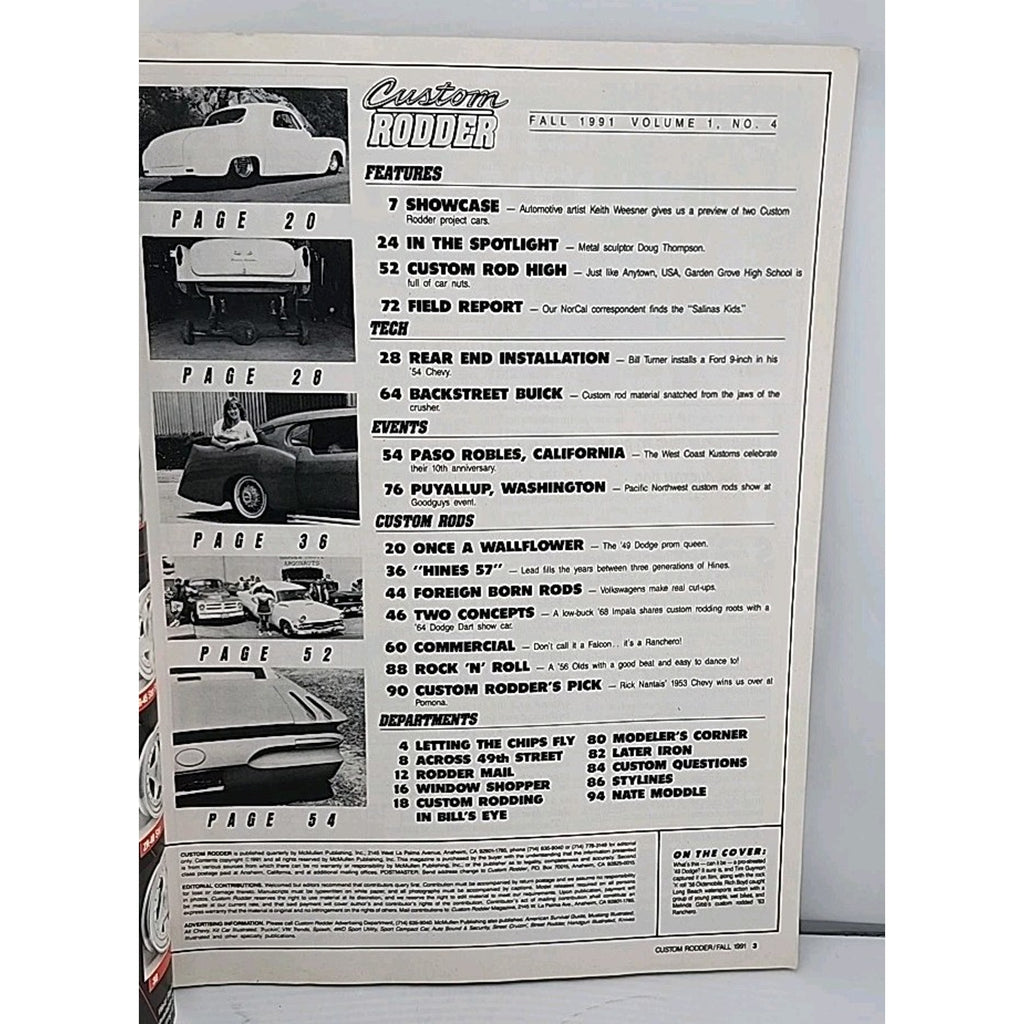Custom Rodder Fall 1991 Vol 1 No 4