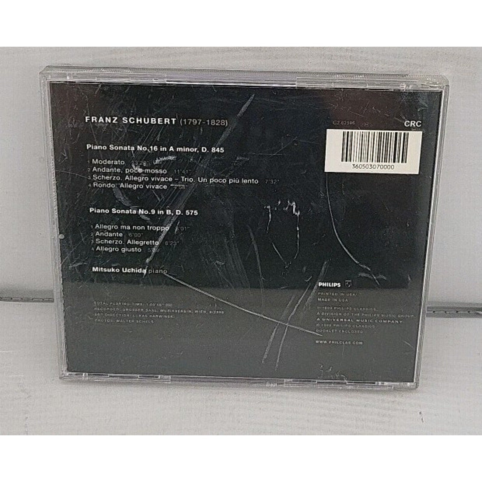 Mitsuko Uchida Schubert Piano Sonatas D845 & D575 (CD, Dec-1999, Philips)