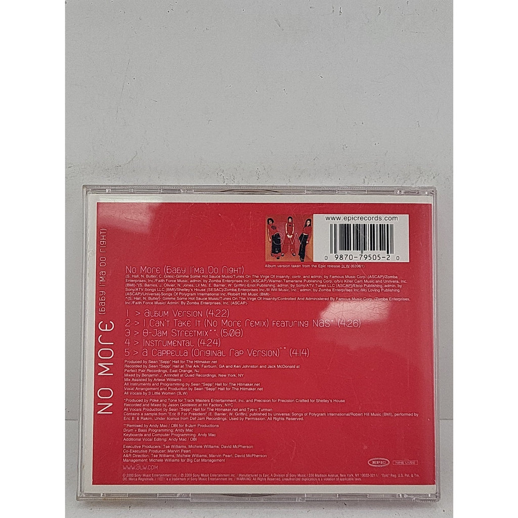 No more (Baby I'ma Do Right) by 3lw (Cd5 Maxi-Single, 2001)