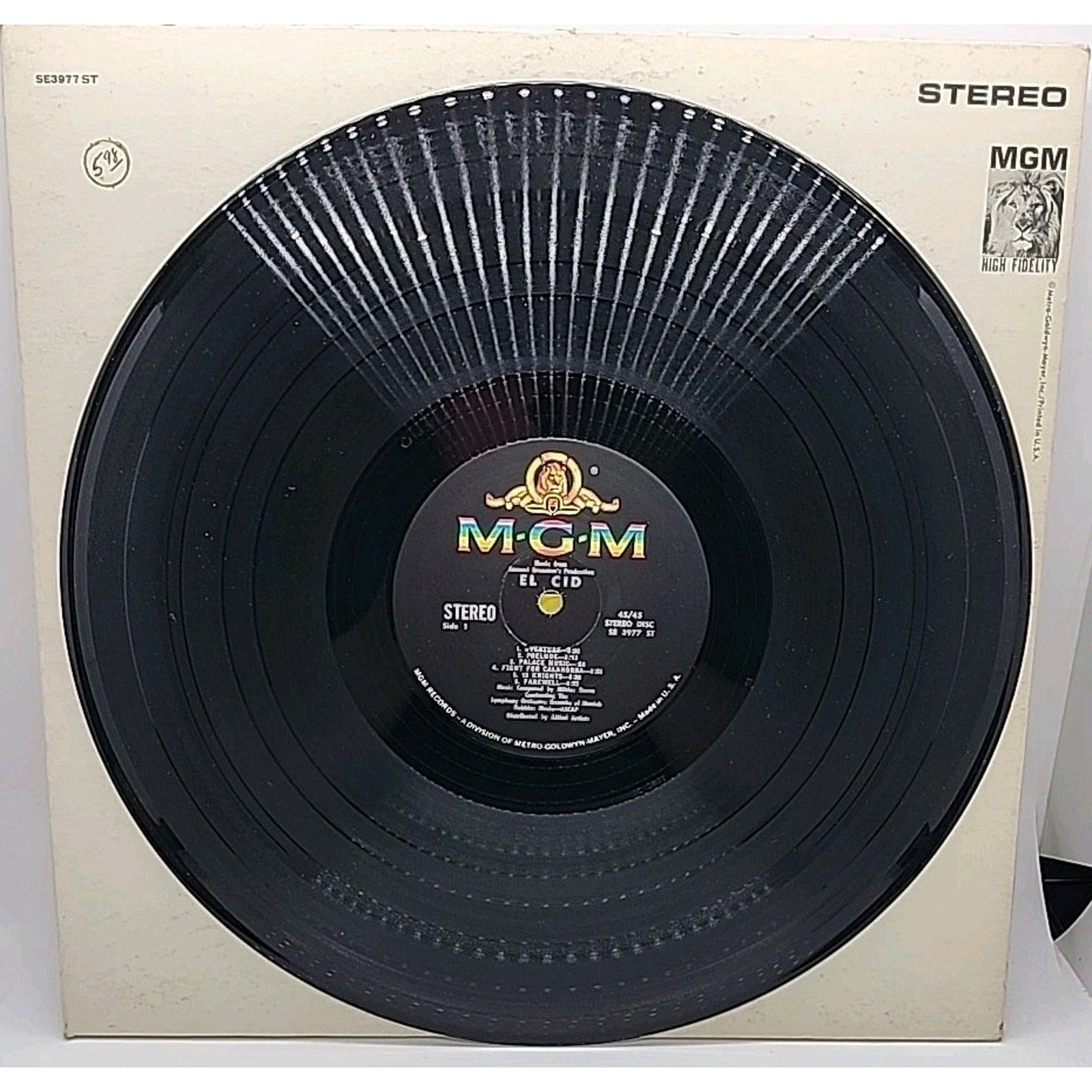 Music from Samuel Bronston's EL CID by Charlton Heston & Sophia Loren SE3977 ST