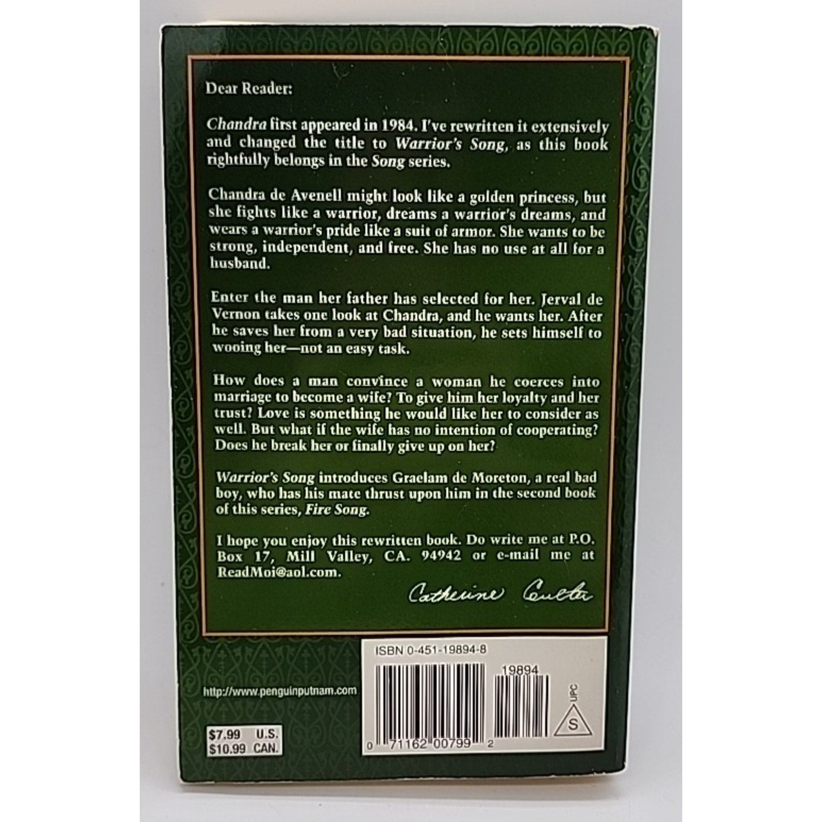 Warrior's Song by Catherine Coulter (2001, Mass Market)