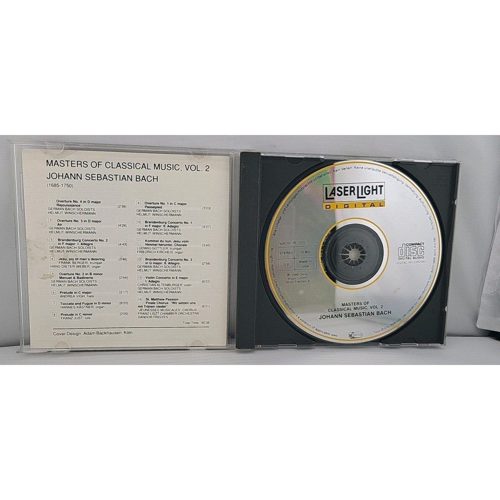 Masters of Classical Music by J.S. Bach (CD, 1990) Vol. 2