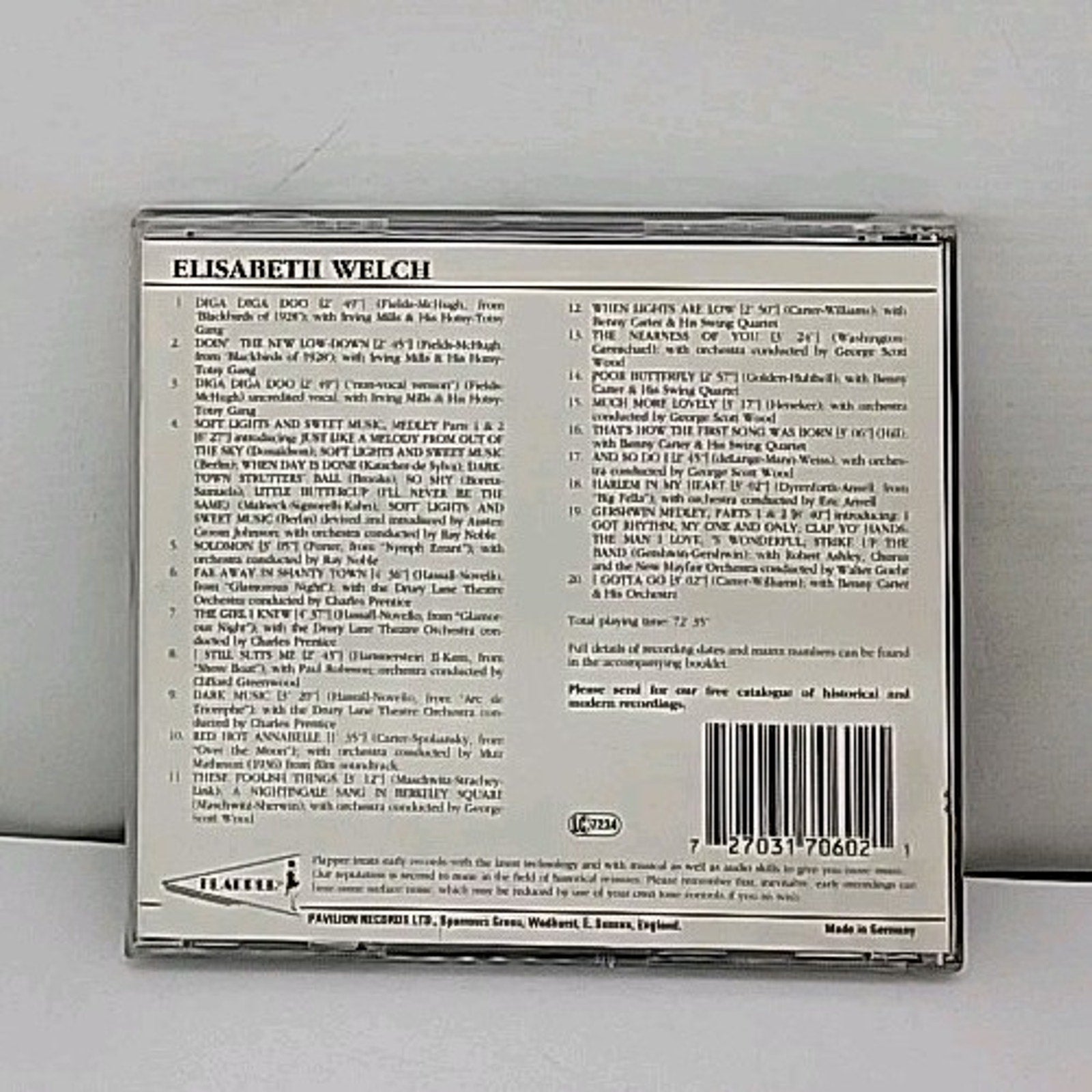 Soft Lights & Sweet Music by Elisabeth Welch (CD, Jan-1996, Flapper (USA))