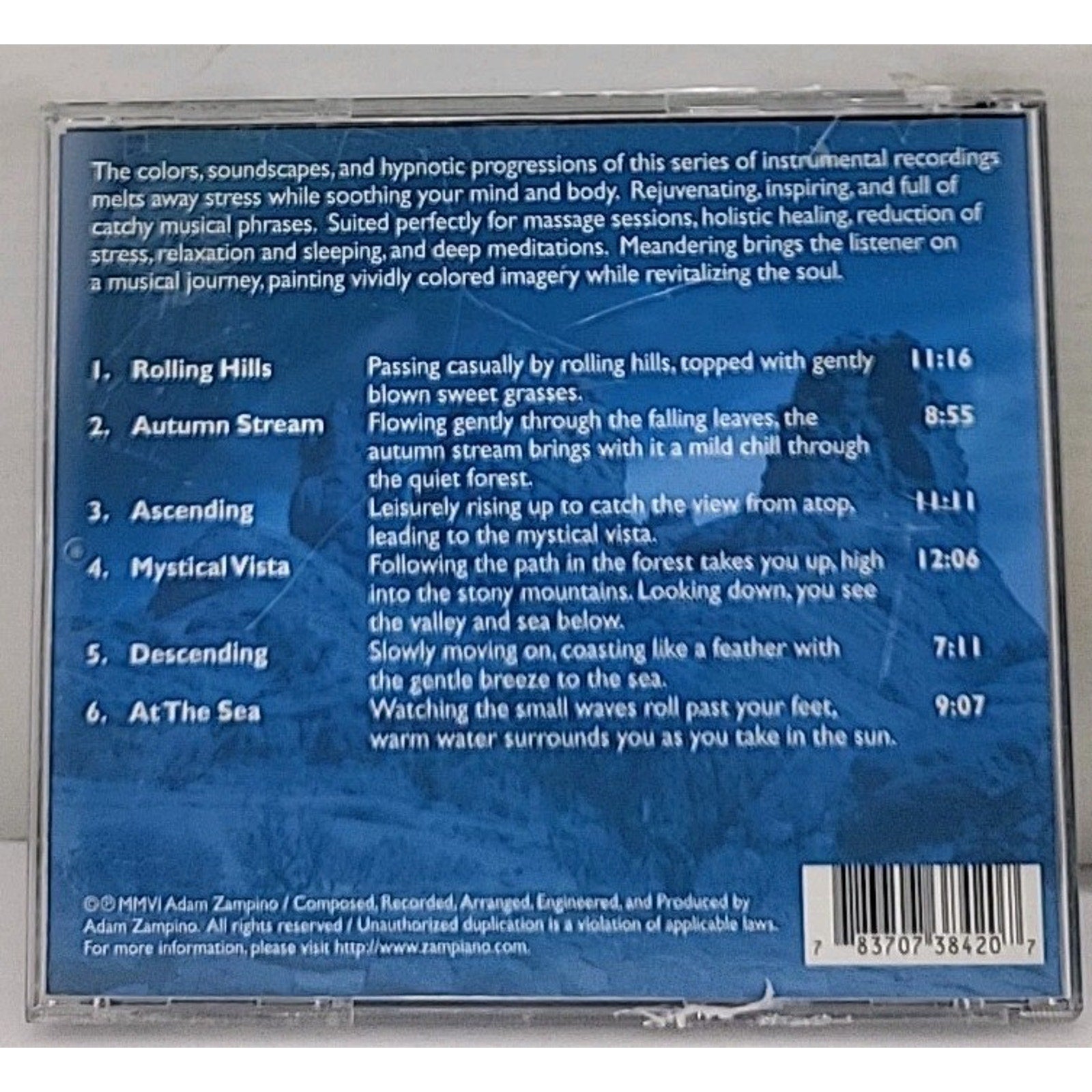 Meandering-Soothing Soundscapes by Adam Zampino (CD, 2006)