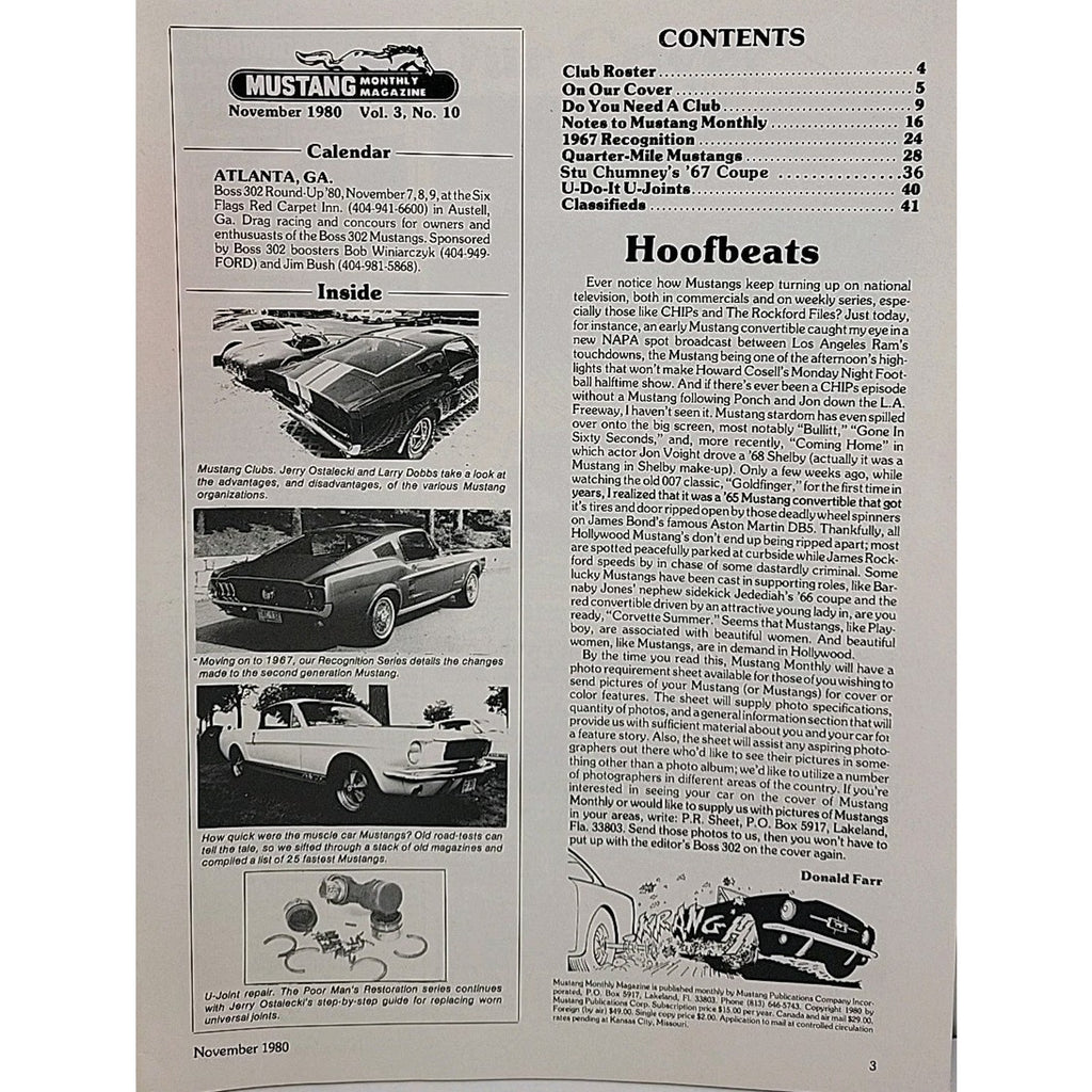 Mustang Monthly Magazine - November 1980 - Vol.3 No. 10