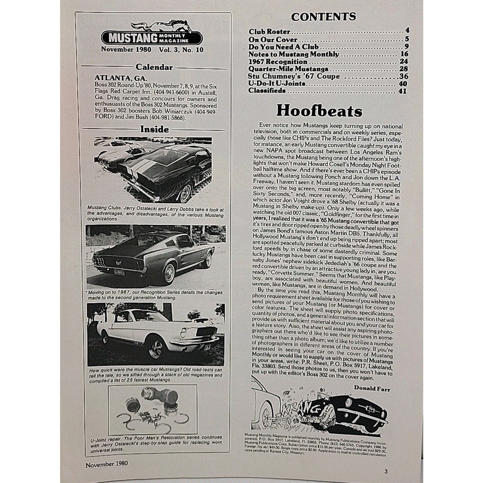 Mustang Monthly Magazine - November 1980 - Vol.3 No. 10
