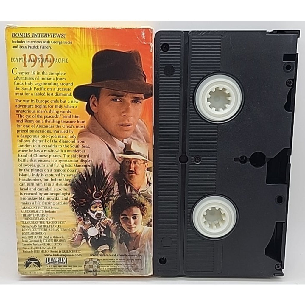 Adventures of Young Indiana Jones - Treasure of the Peacocks Eye (VHS, 1999)