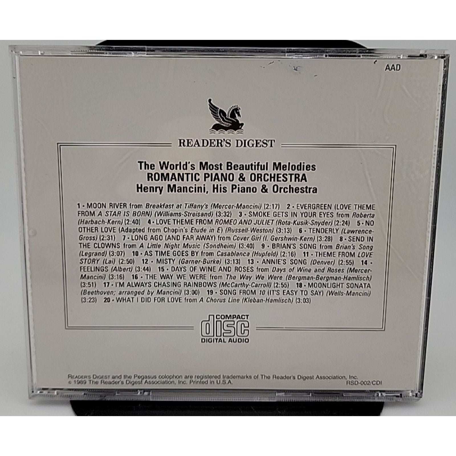 Reader's Digest - Romantic Piano & Orchestra - Henry Mancini - CD