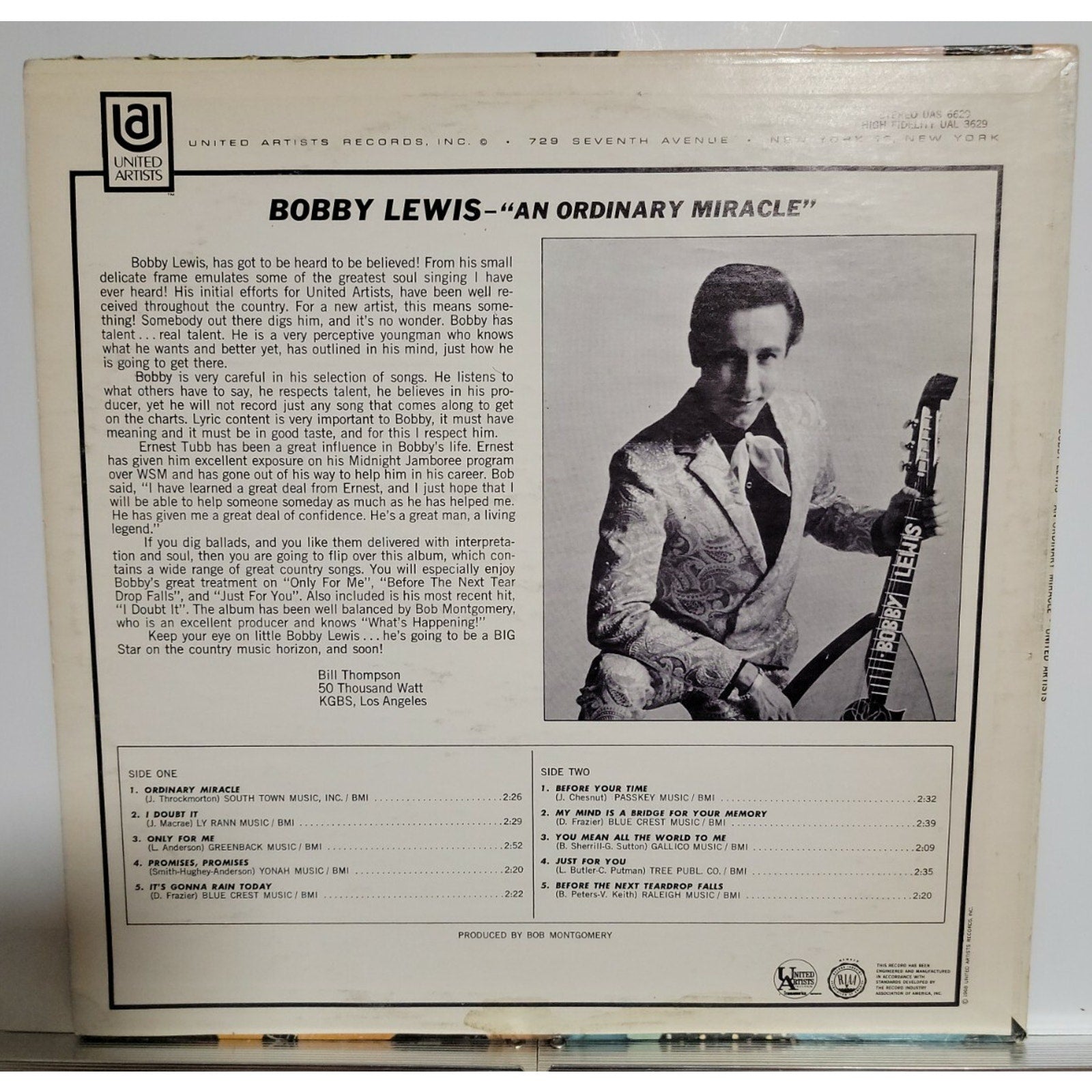 Bobby Lewis – An Ordinary Miracle (Vinyl)