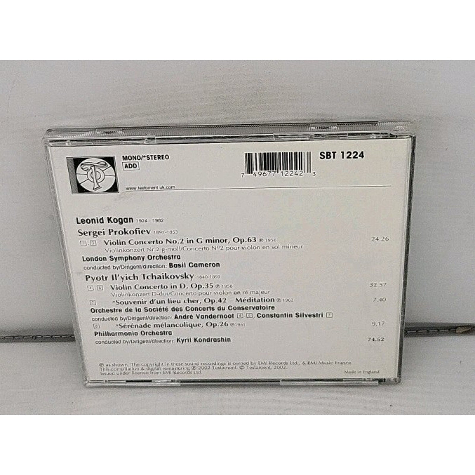 Violin Concerto by Leonid Kogan (CD, 2002)