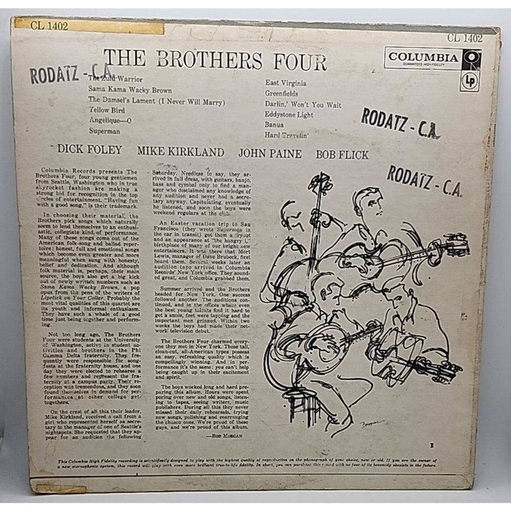 The Brothers Four Self titled 33 RPM - CL1402 (Record)