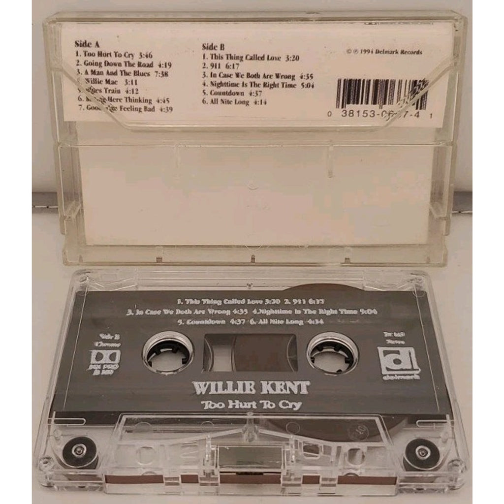 Too Hurt to Cry by Willie Kent (Cassette, Feb-1994, Delmark (Label))
