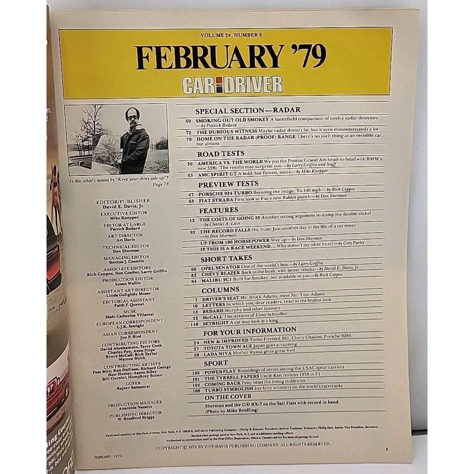 Car And Driver Magazine - February 1979 - Volume 24 Number 8