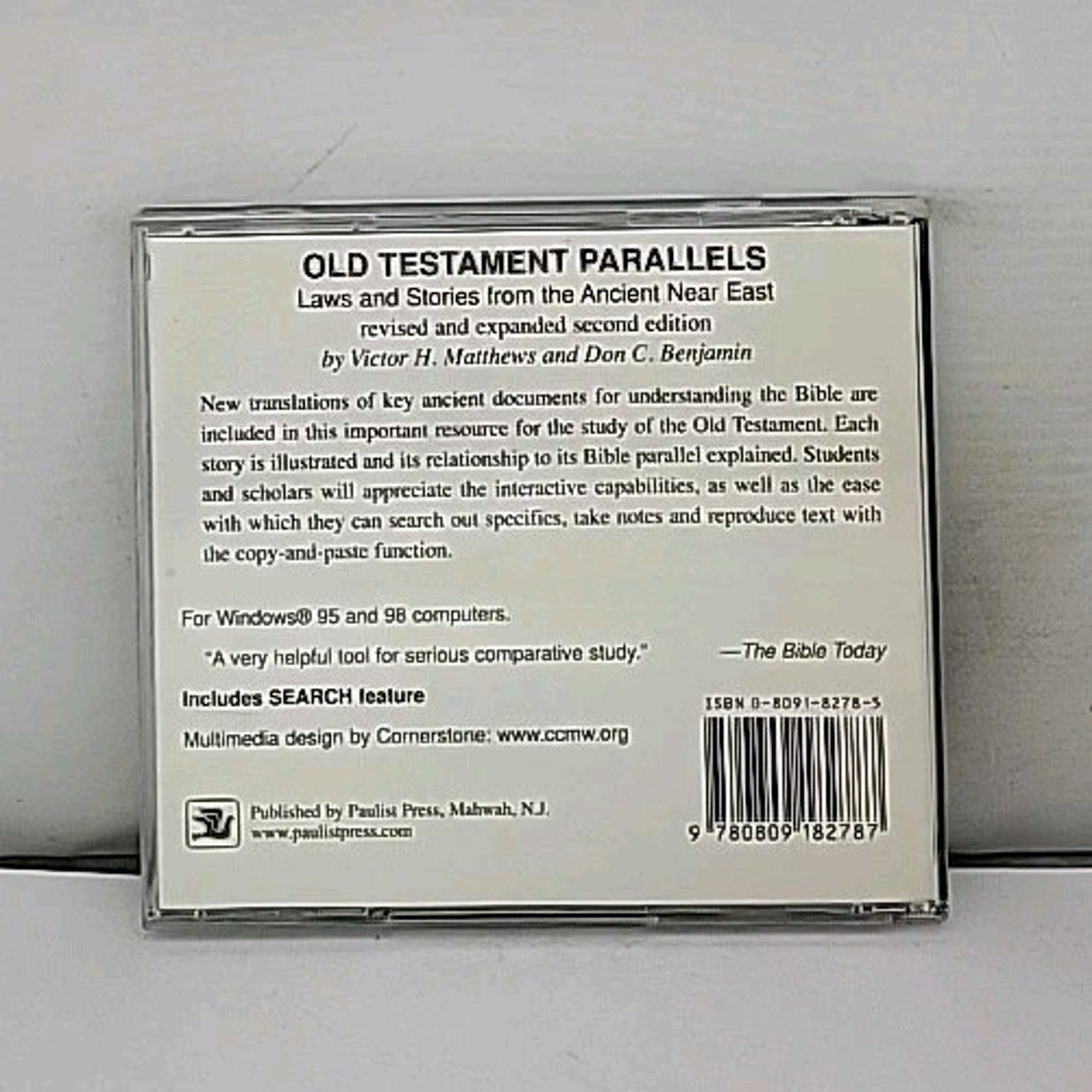 Old Testament Parallels by Don C. Benjamin and Victor H. Matthews (2000, CD-ROM)