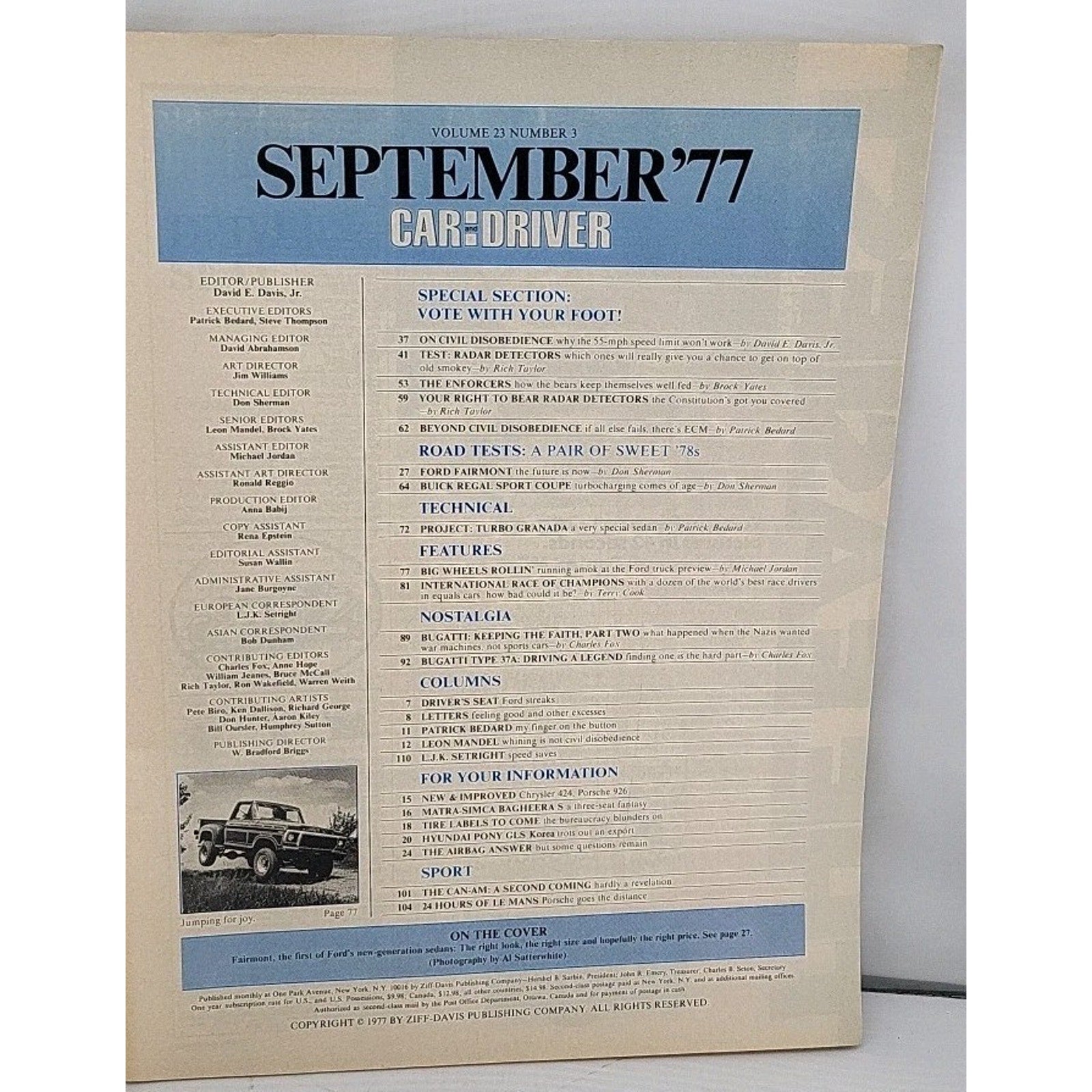 Car And Driver September 1977 Magazine