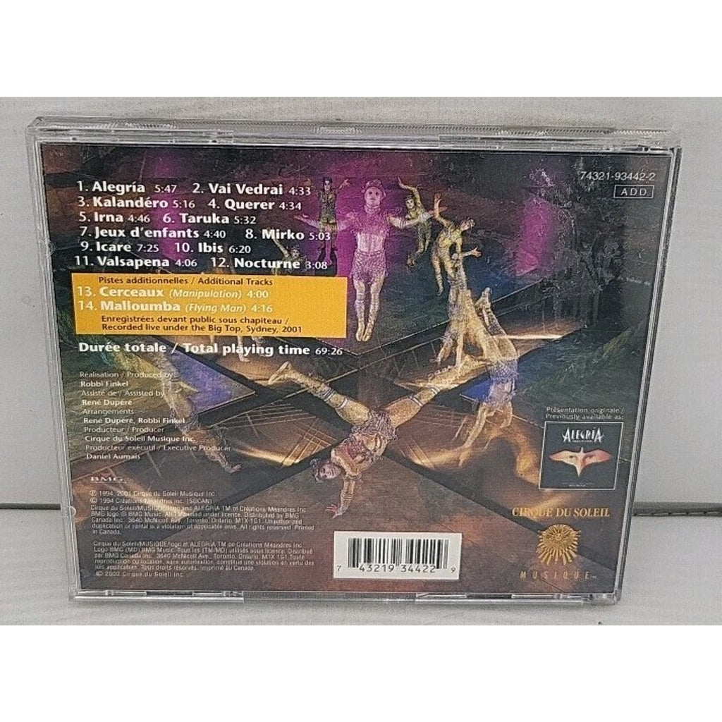 Cirque Du Soleil: Alegria CD, COMPOSED BY Rene Dupere (2001, BMG Music)