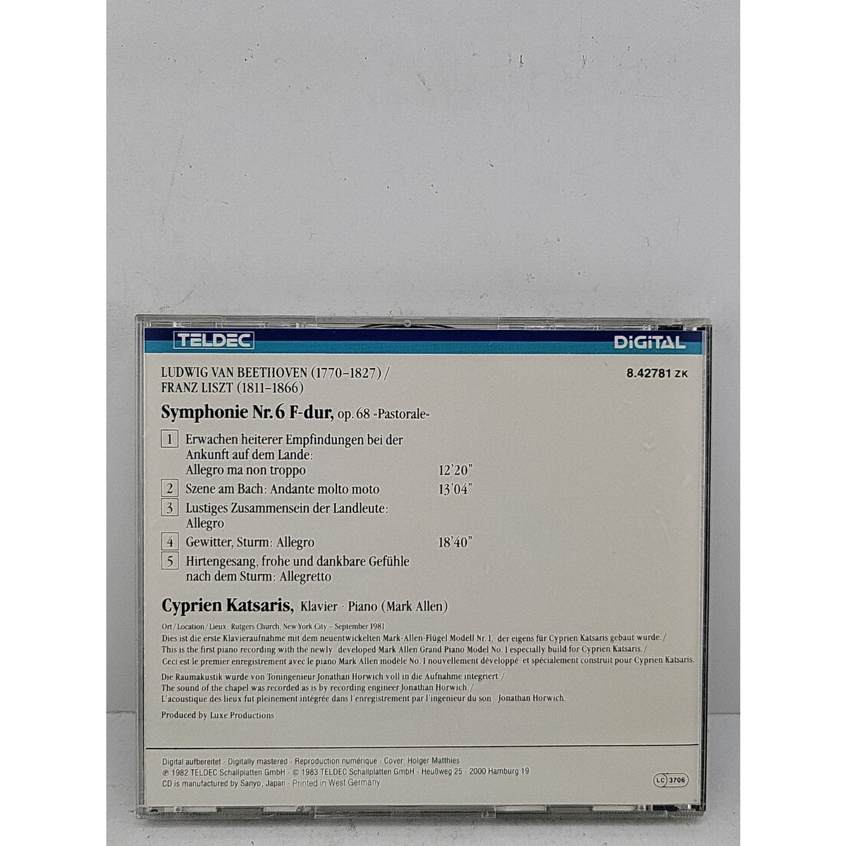 Beethoven AND Liszt - Beethoven / Liszt Symphonie No 6 In F Minor Pastorale - CD