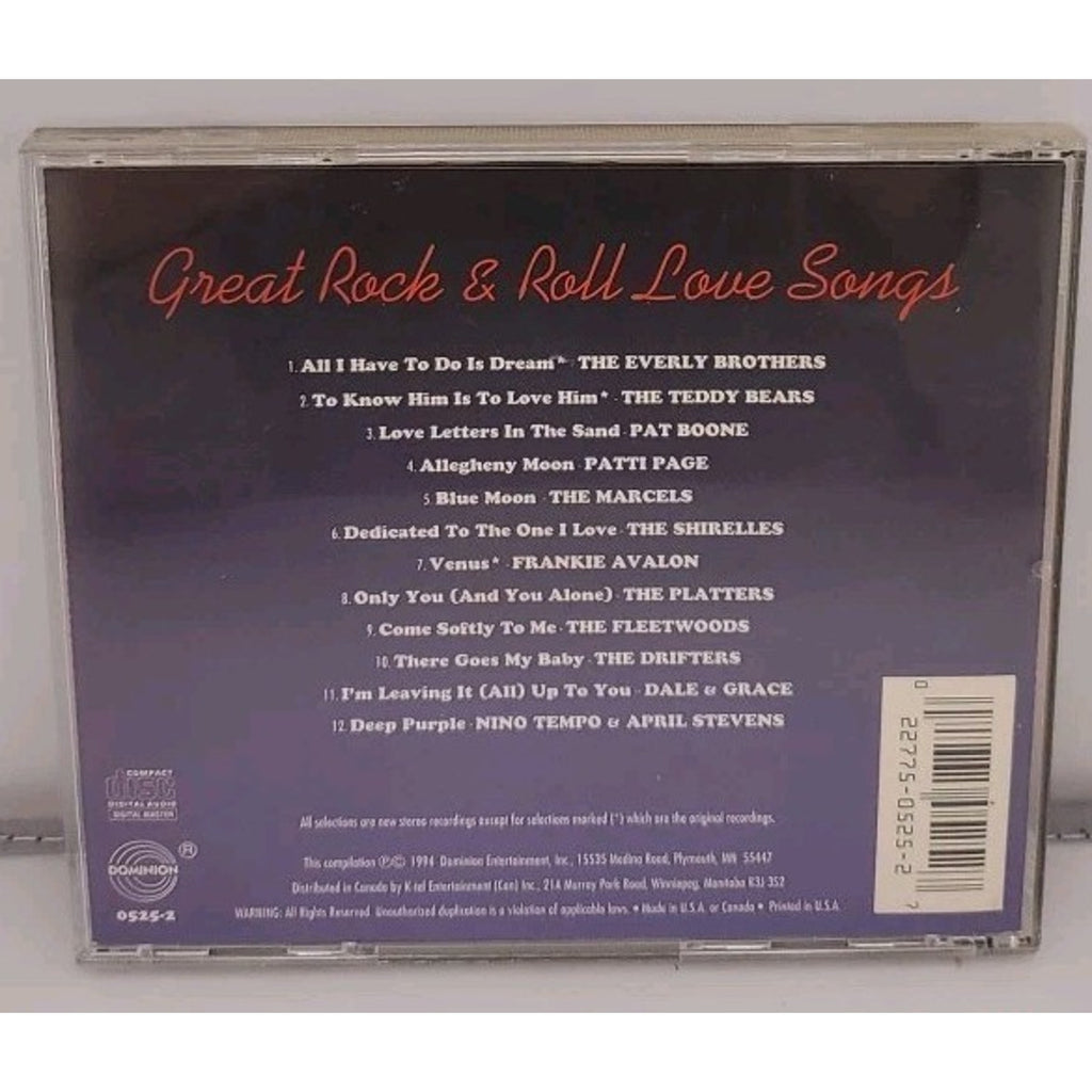 Great Rock & Roll Love Songs by Various Artists (CD, Nov-1998, Dominion)