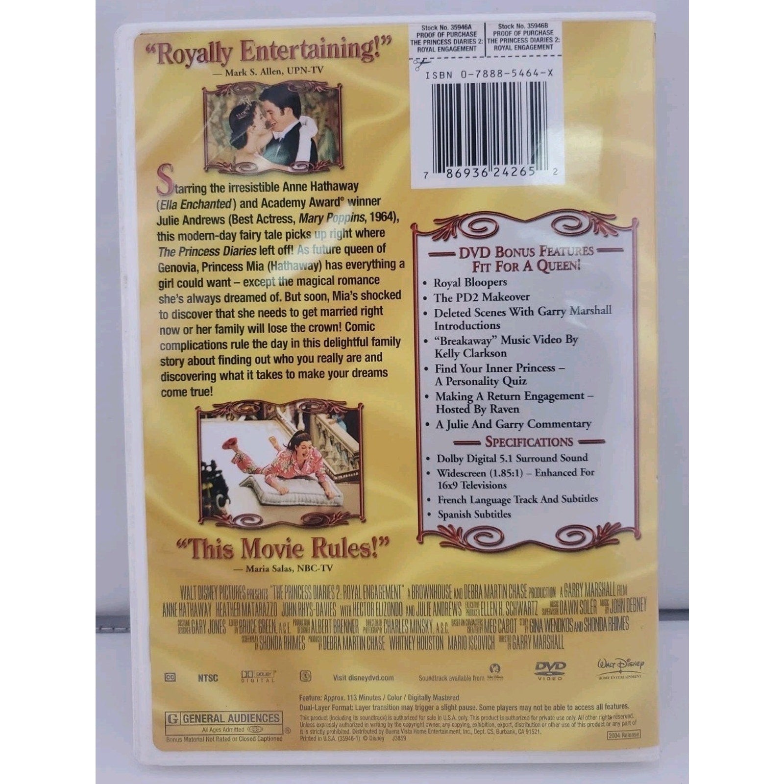The Princess Diaries 2: Royal Engagement (DVD, 2004)