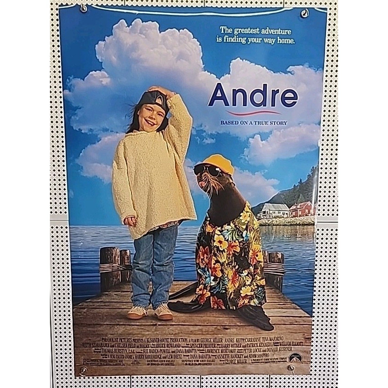 1994 Andre Movie Poster Double Sided Window 40x27