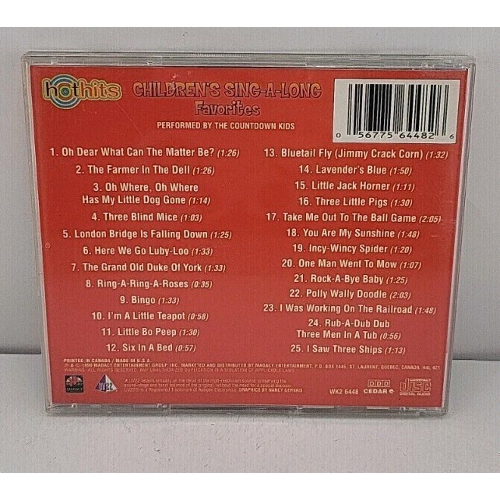 Children's Sing-Along Favorites, by The Countdown Kids (CD, 1999, Madacy)