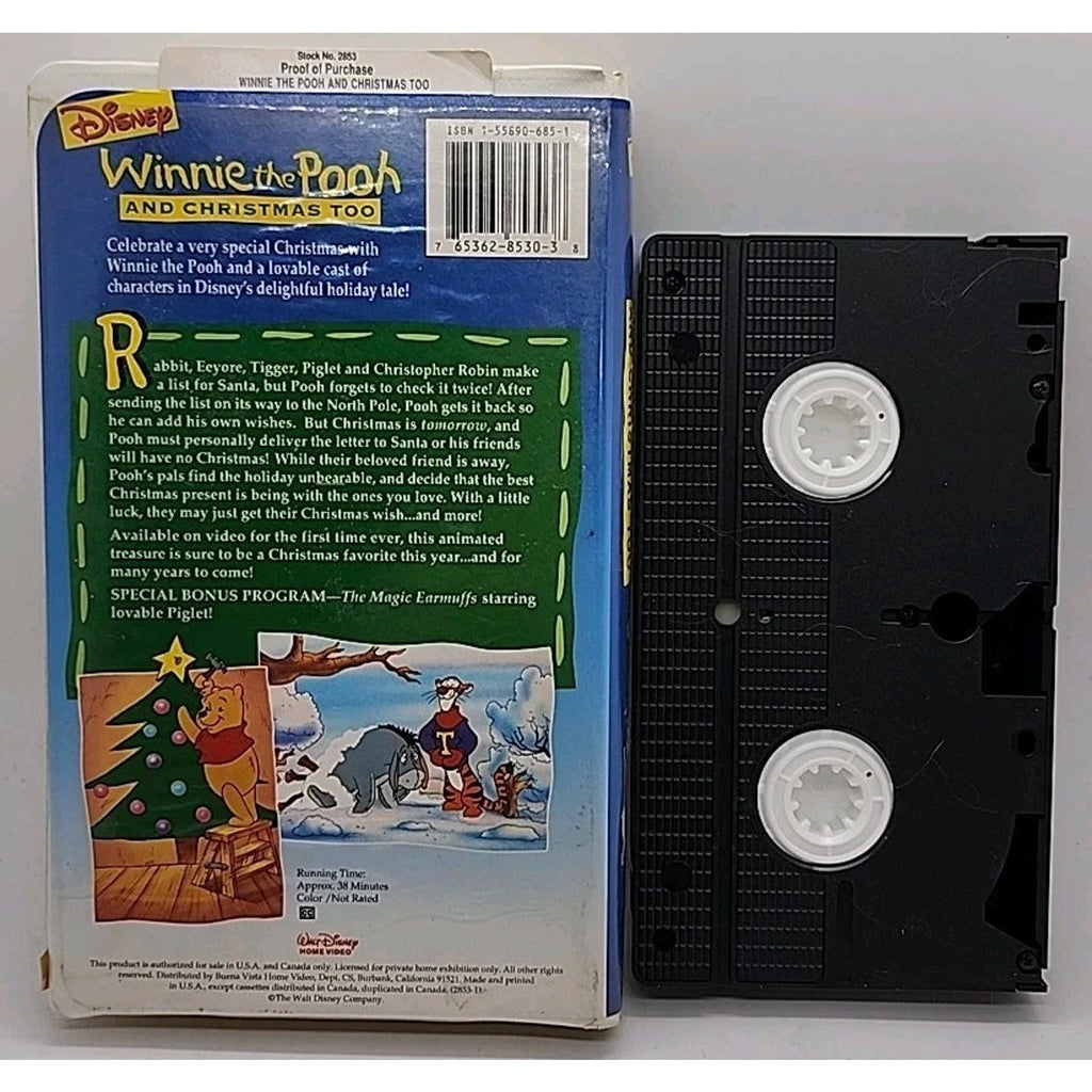 Winnie the Pooh and Christmas Too (VHS, 1997)