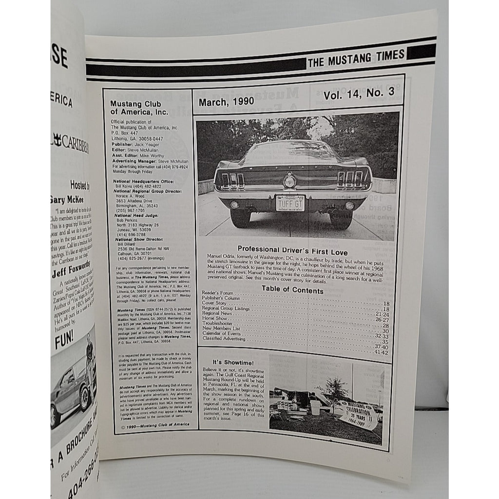Mustang Times March 1990 Magazine
